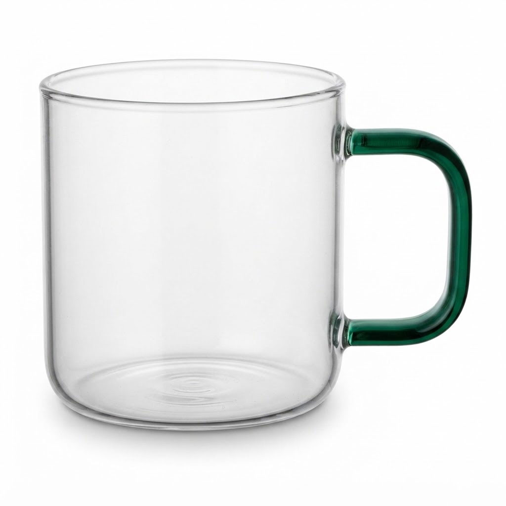 فنجان پیرکس شیشه‌ای تبلیغاتی مدل دسته رنگی کد 820-FN - تصویر 1