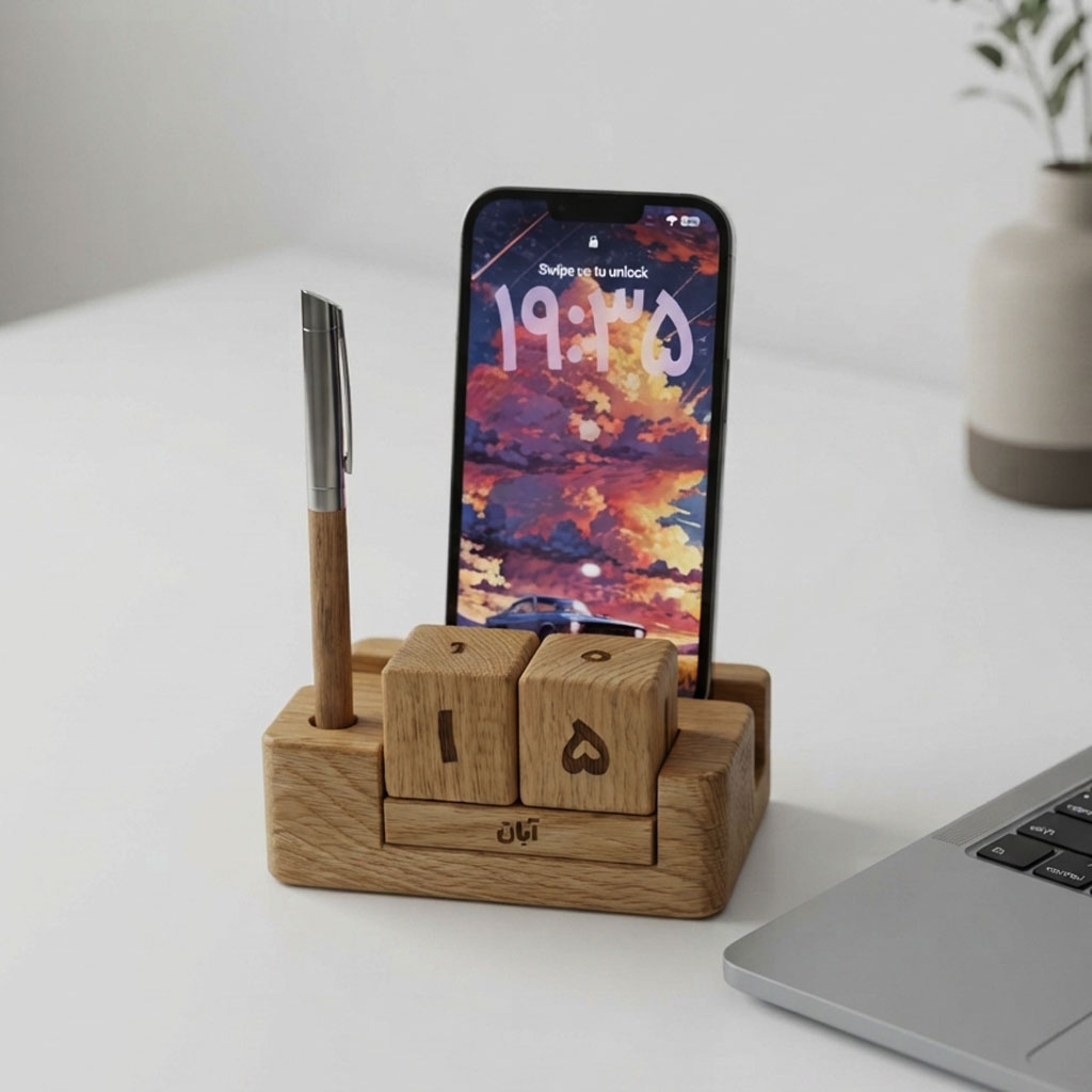 نظم دهنده رومیزی تقویم دار چوبی تبلیغاتی کد HC-106 - تصویر 3