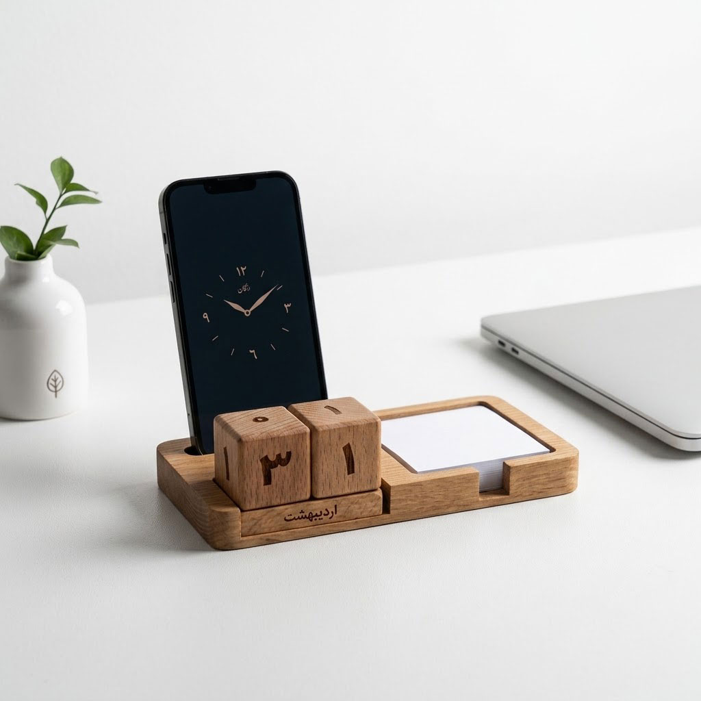 نظم دهنده رومیزی تقویم دار چوبی تبلیغاتی کد HC-105 - تصویر 2