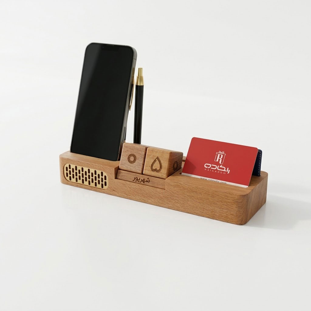 نظم دهنده رومیزی تقویم دار چوبی تبلیغاتی کد HC-107 - تصویر 2
