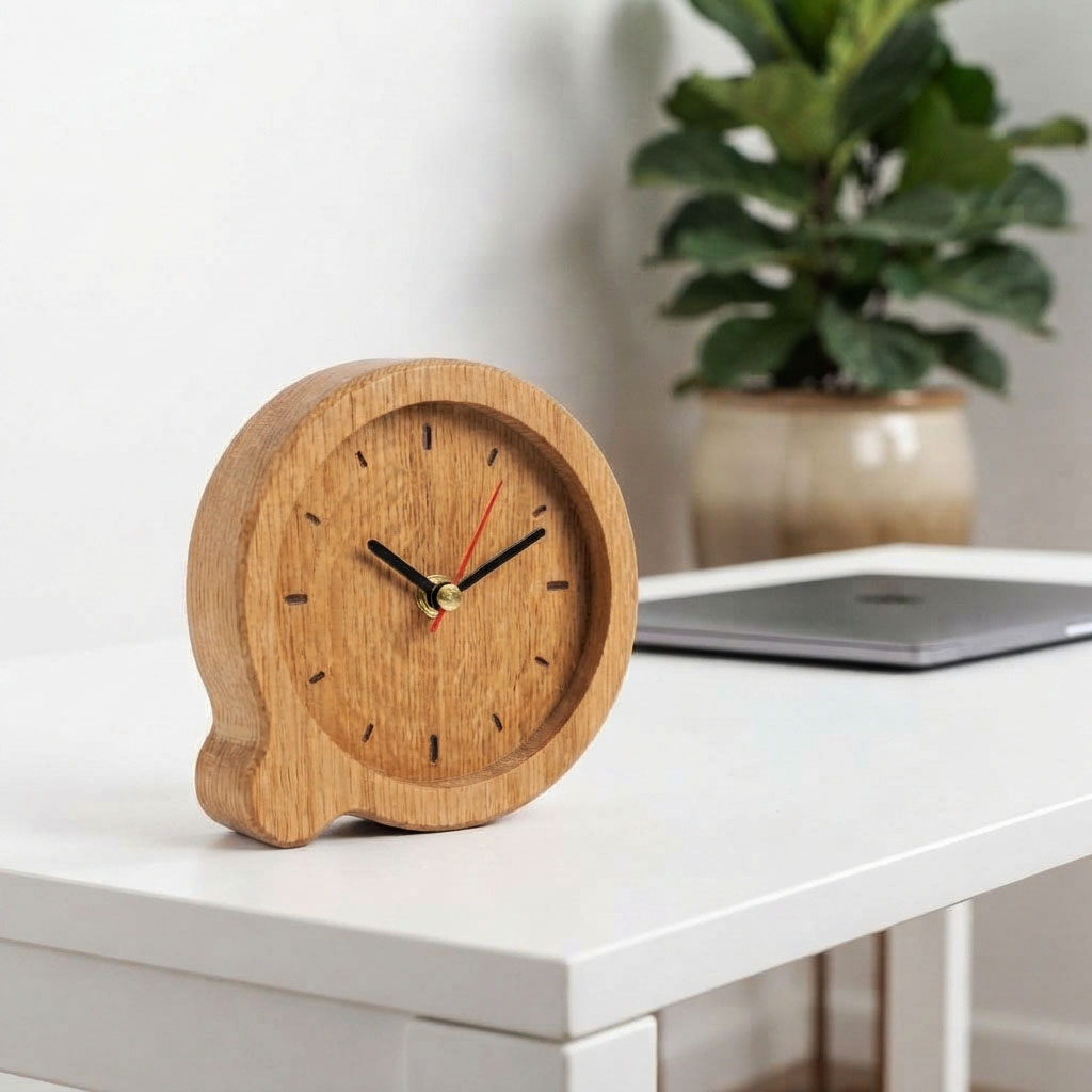 ساعت رومیزی چوبی تبلیغاتی دایره کد HC-119 - تصویر 2