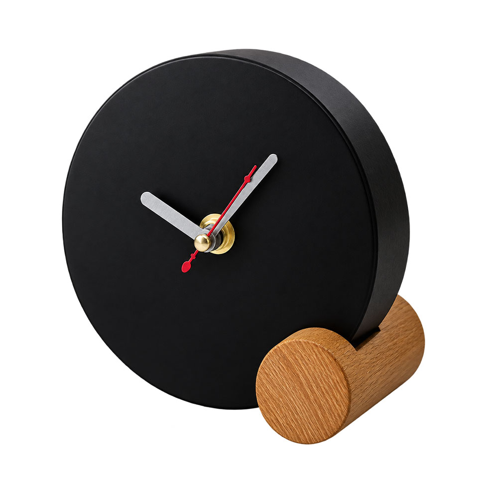 ساعت رومیزی فلزی با پایه چوبی تبلیغاتی دایره کد HC-100 - تصویر 2