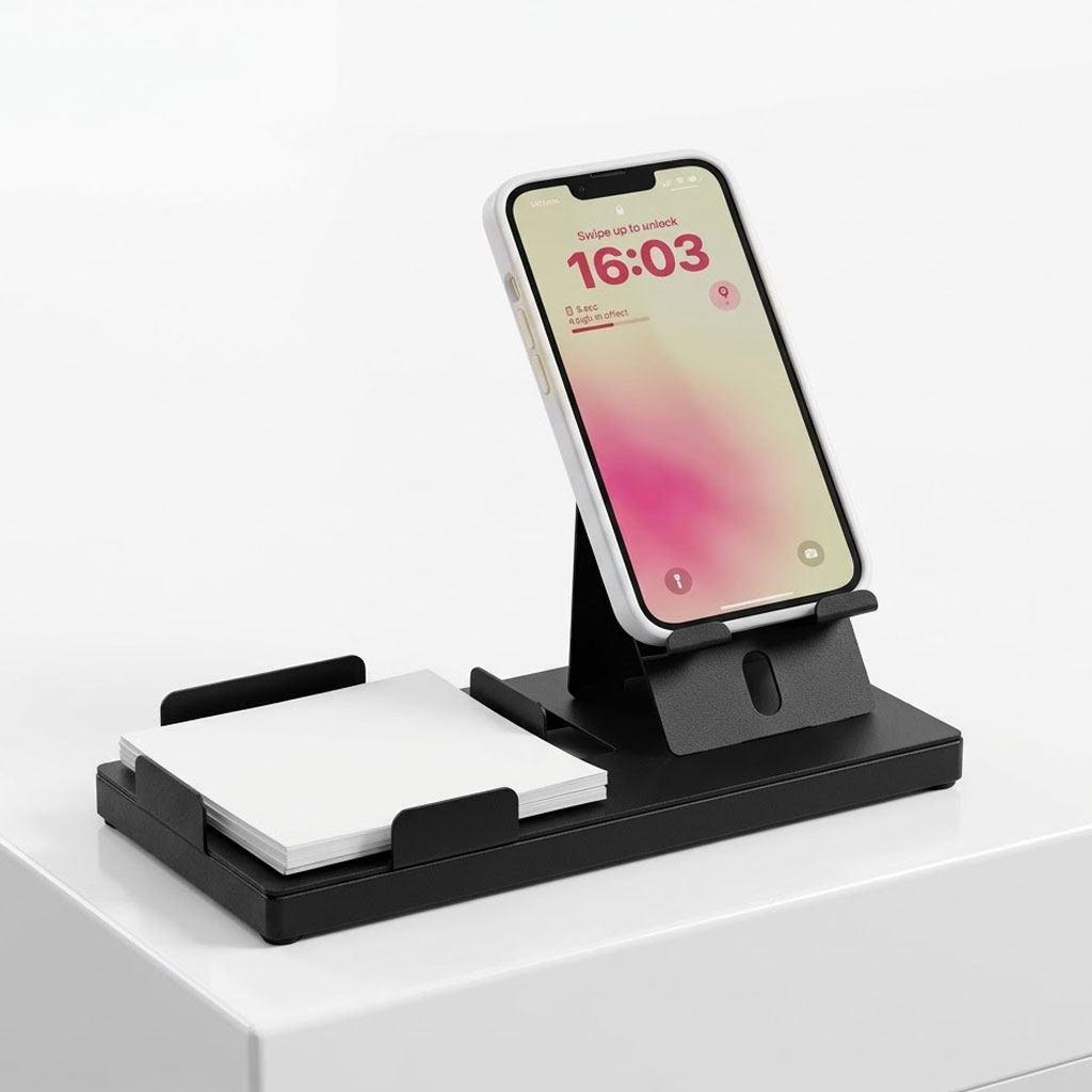 استند موبایل و جایادداشتی رومیزی فلزی تبلیغاتی کد HF-108 - تصویر 1