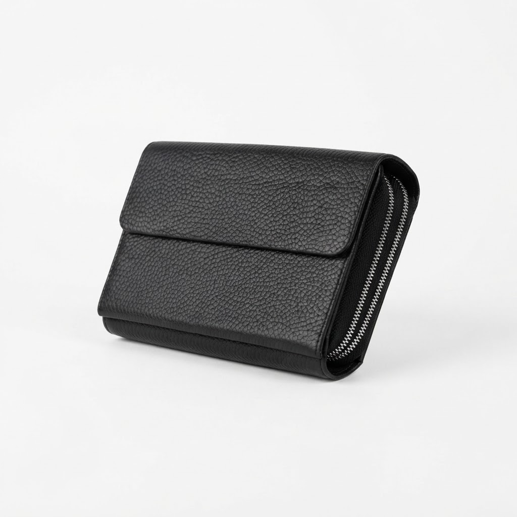 کیف دستی پاسپورتی چرم طبیعی دو زیپ کد KD-108 - تصویر 2