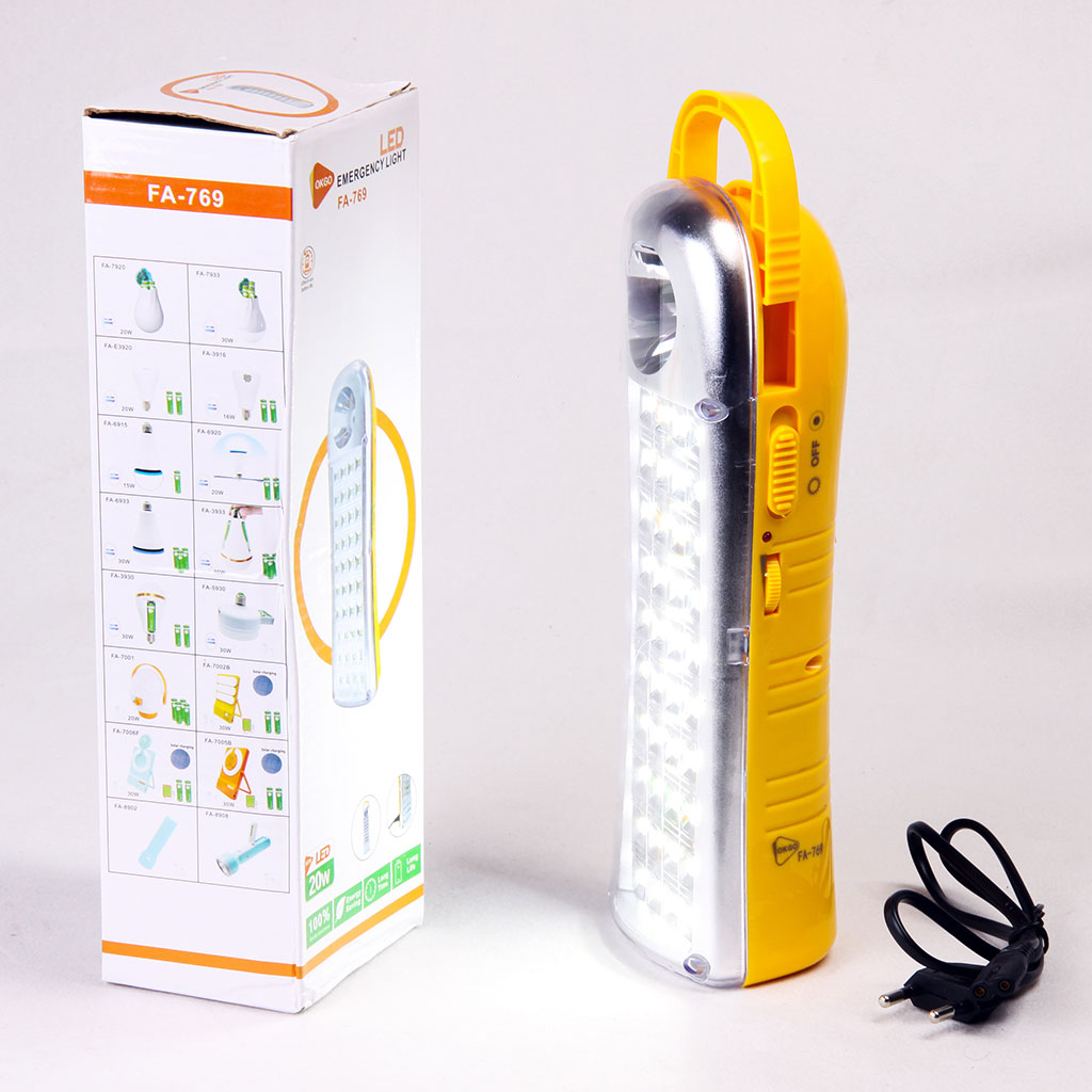 لامپ شارژی اضطراری OKGO مدل FA-769 | توان 20 وات کد 03014 رایکادو