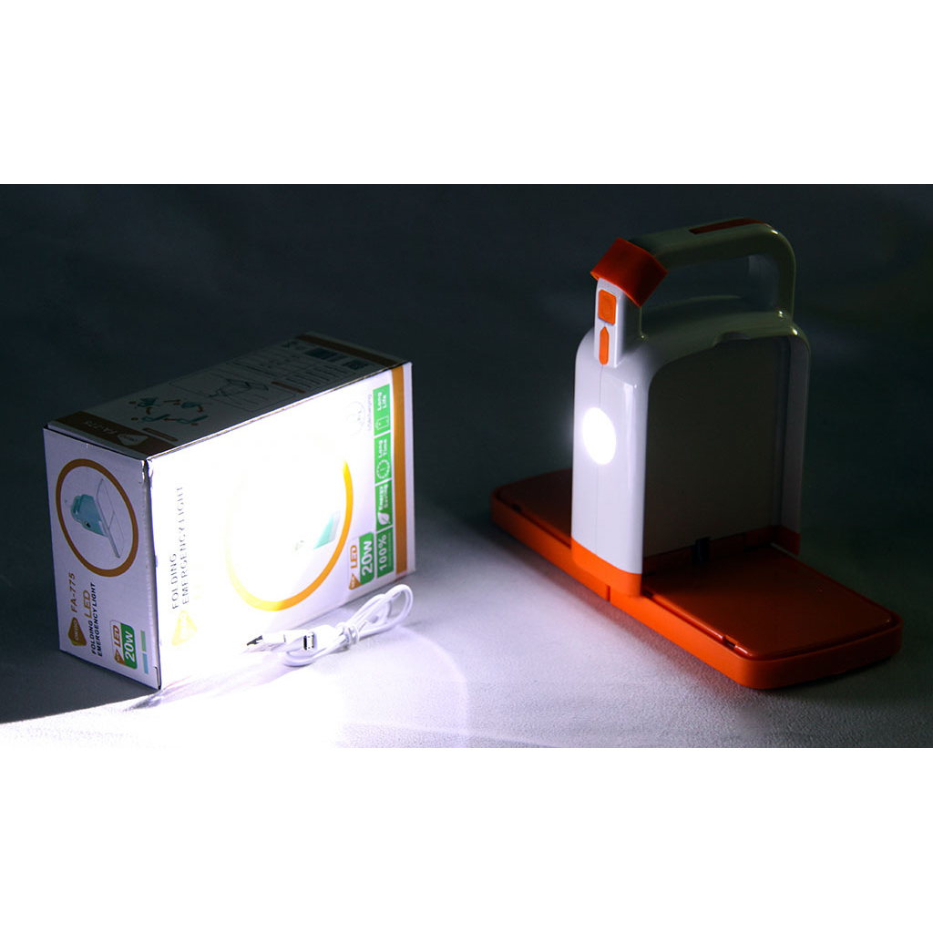 لامپ شارژی اضطراری جمع شونده OKGO مدل FA-775 | توان 20 وات کد 03017 رایکادو