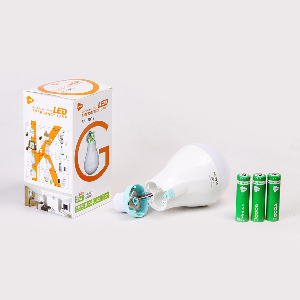 لامپ اضطراری شارژی OKGO FA7933 مناسب قطع برق- 30 وات کد 0302  – رایکادو