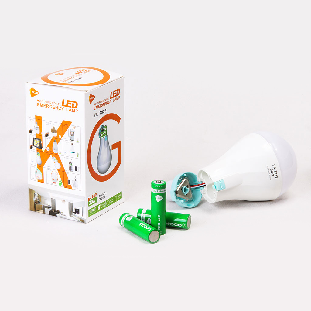 لامپ اضطراری شارژی OKGO FA7933 مناسب قطع برق- 30 وات کد 0302 – رایکادو