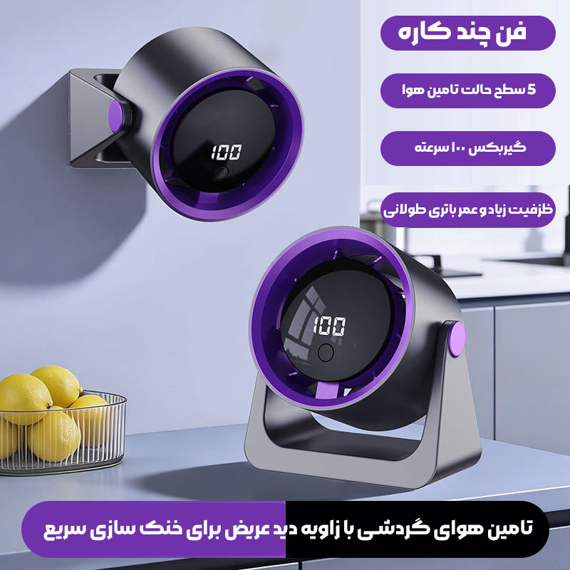 پنکه رومیزی و دیواری تبلیغاتی دیجیتال کد GA-114 - تصویر 3