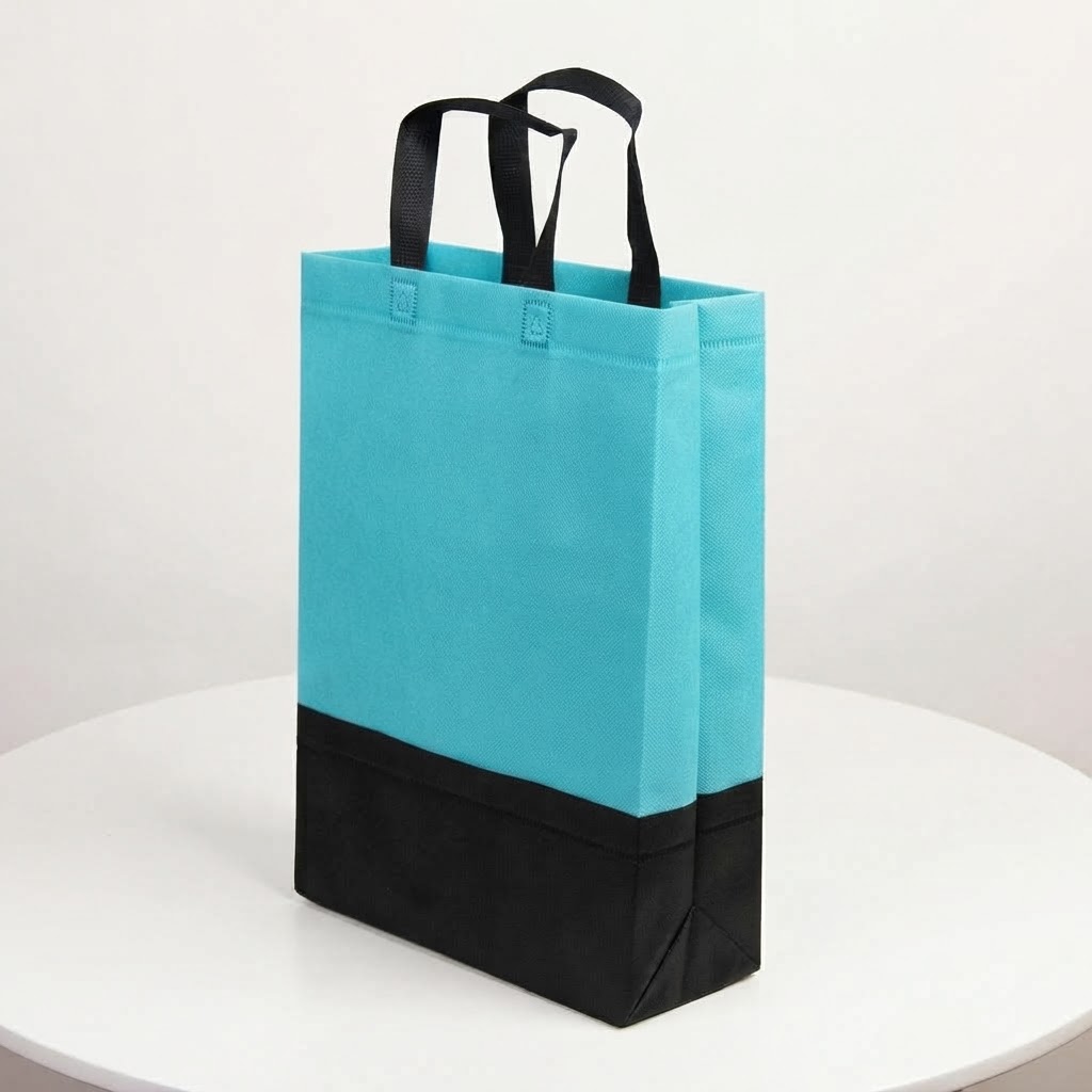 ساک دستی پارچه‌ای سوزنی کاست دار 30*40 دو رنگ کد SS-107 - تصویر 1