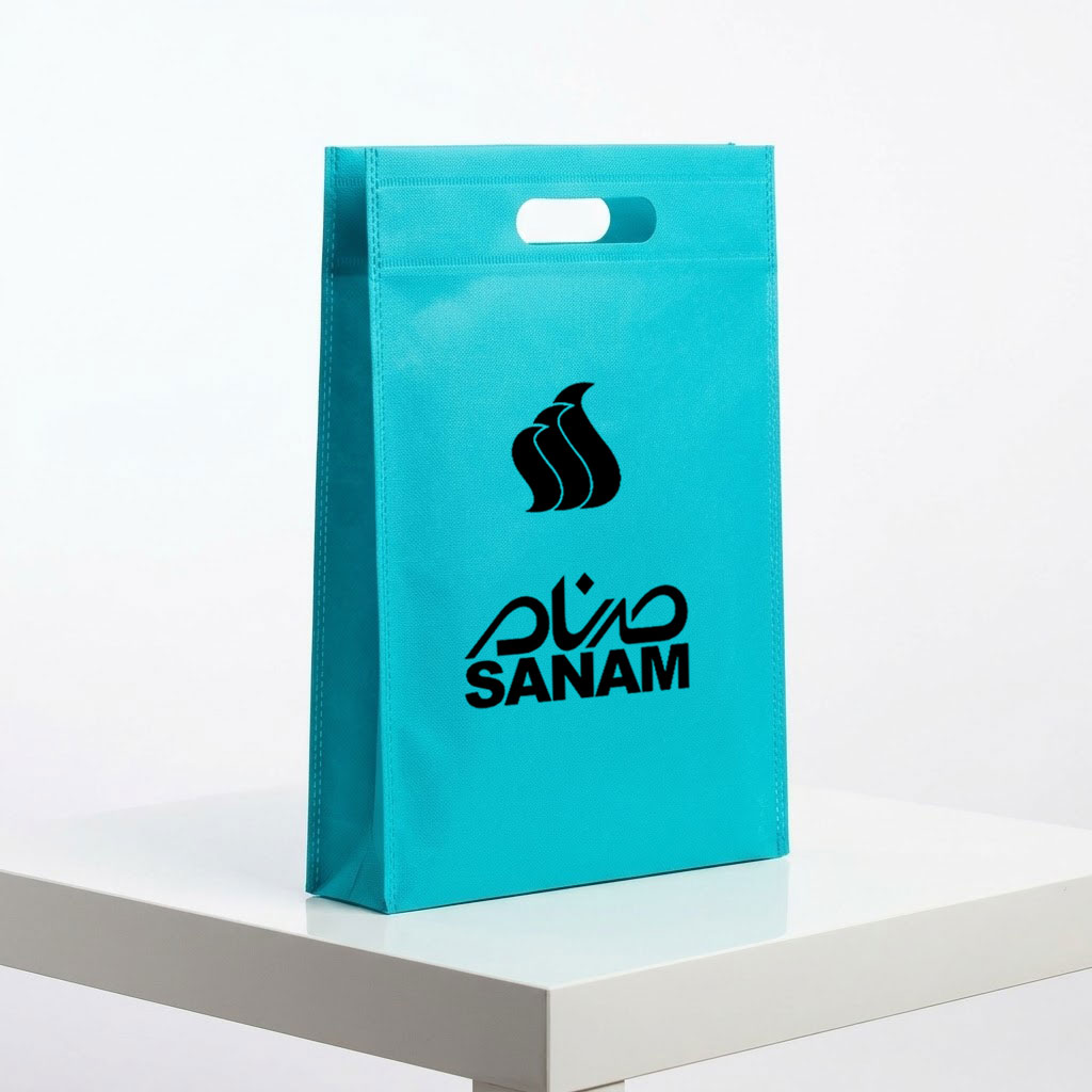 ساک دستی پارچه‌ای سوزنی کاست‌دار 30*40 دسته پانچ کد SS-112 - تصویر 4