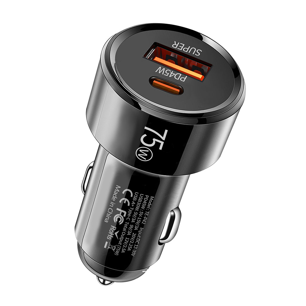 شارژر فندکی تبلیغاتی 75 وات 2 پورت کد SH-101 - تصویر 1
