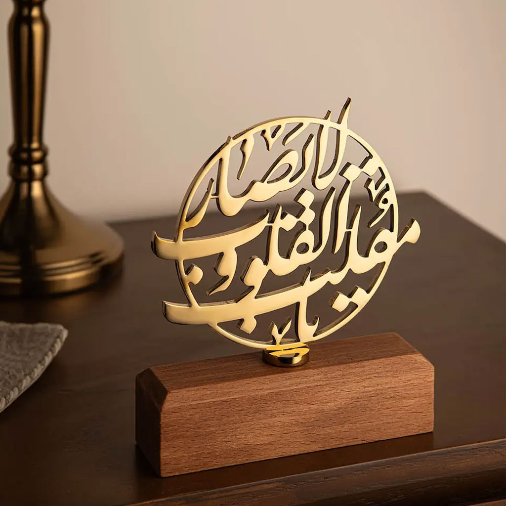 تندیس فلزی پایه چوبی یا مقلب القلوب کد TF-110 - تصویر 2