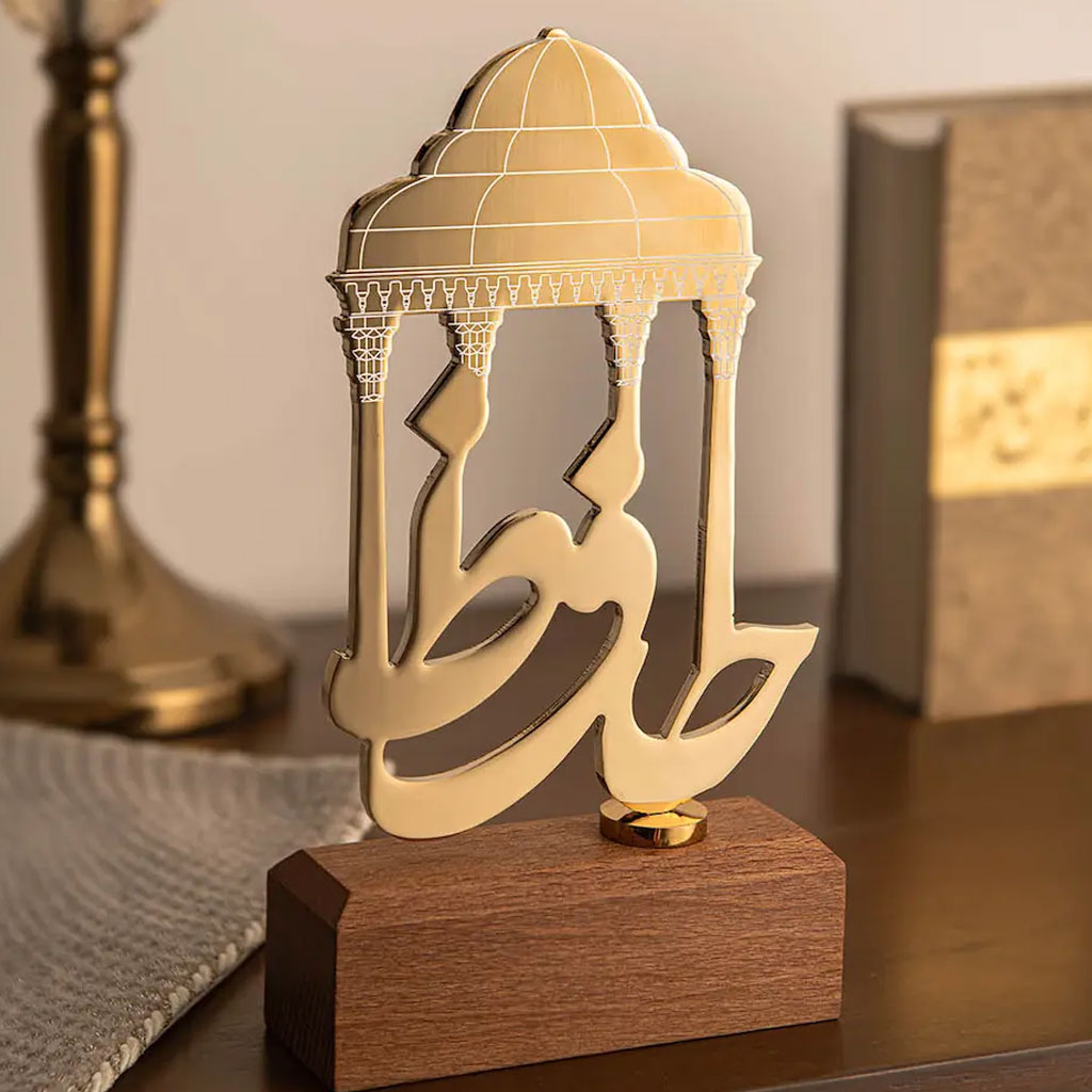 تندیس فلزی پایه چوبی حافظ کد TF-114 - تصویر 1