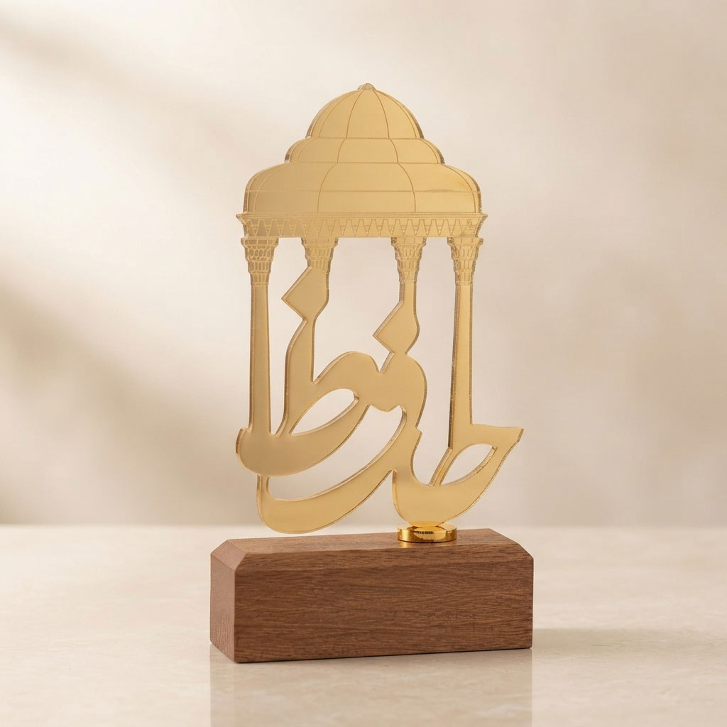 تندیس فلزی پایه چوبی حافظ کد TF-114 - تصویر 2