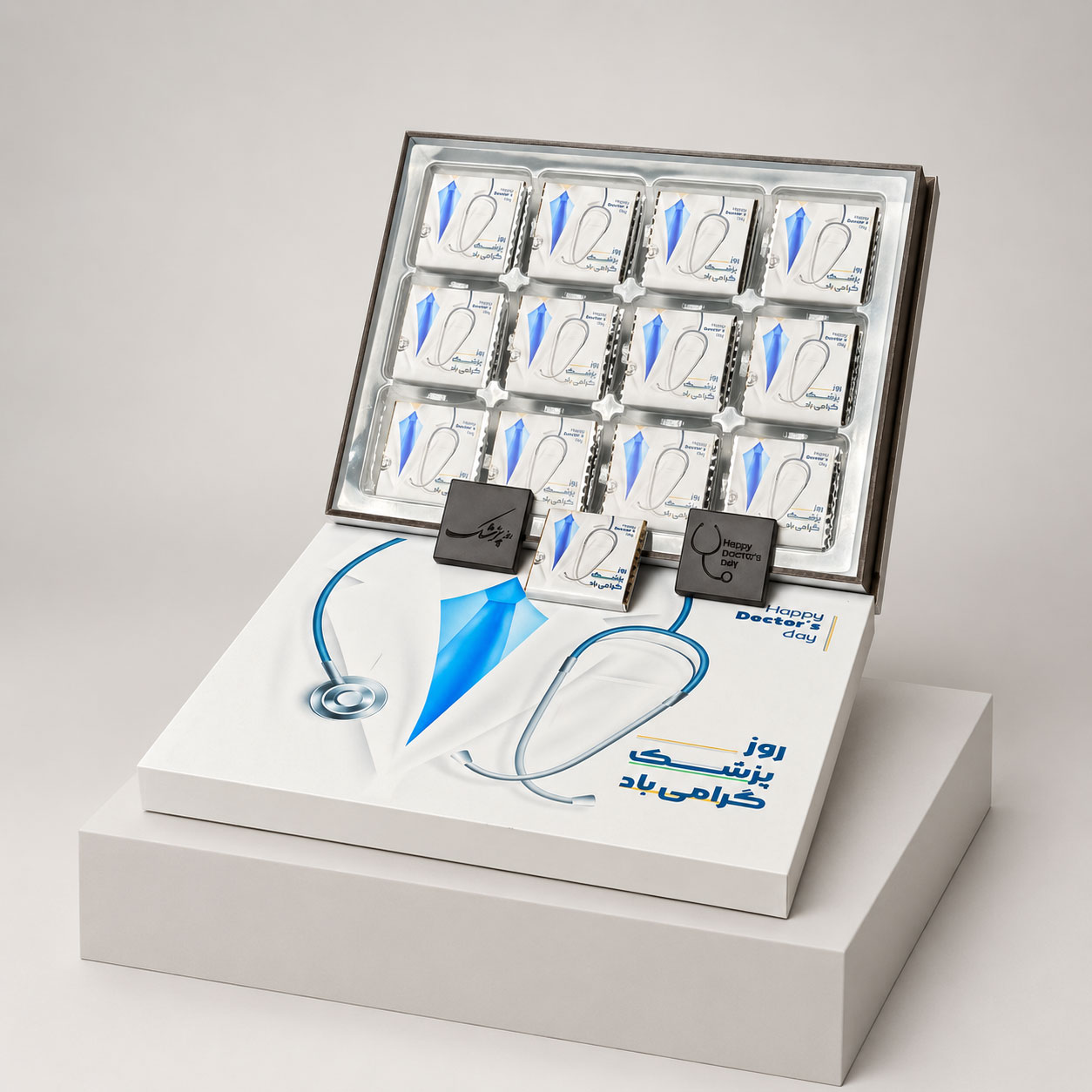 شکلات تبلیغاتی با جعبه چوبی اختصاصی کلاسیک کد CT-114 - تصویر 2